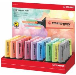 STABILO Evidențiator, afișaj, 2-5 mm, STABILO "BOSS Pastel", amestec de culori pastelate, 45 buc