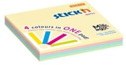 STICK N Blocnotes autoadeziv, 76x76 mm, 100 de coli, STICK N "Magic Pad", culori pastelate, 100 de coli