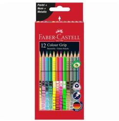 Faber-Castell Creioane colorate, set, triunghiulare, FABER-CASTELL, "Colour Grip", 12 culori diferite, 12 buc