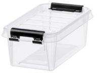 SMARTSTORE Cutie de depozitare, plastic, 0, 3 l, mânere negre, SMARTSTORE "Classic 0.5", transparentă