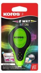 Kores Rolă corectoare, 4, 2 mm x 8 m, KORES "2WAY Neon", diverse culori, 8m