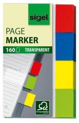Sigel Semne de carte, plastic, 4x40 semne de carte, 20x50 mm, SIGEL "Clear", amestec de culori, 160 de coli