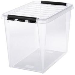 SMARTSTORE Cutie de depozitare, plastic, 61 litri, mânere negre, SMARTSTORE "Classic 65", transparentă