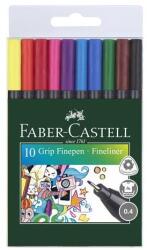 Faber-Castell Set de linii de scriere, 0, 4 mm, FABER-CASTELL "Grip", 10 culori diferite, 10 buc
