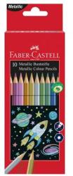 Faber-Castell Creioane colorate, set, hexagonale, FABER-CASTELL, 10 culori metalice diferite, 10 buc