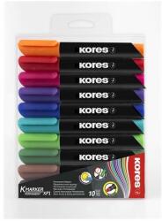 Kores Marker permanent, 3 mm, vârf conic, KORES "K-Marker XP1", 10 culori diferite, 10 buc