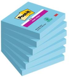 3M POSTIT Blocnotes autoadeziv, 76x76 mm, 6x90 coli, 3M POSTIT "Super Sticky", albastru, 540 coli