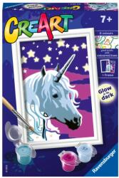 Ravensburger - CreArt pictura pe numere pentru copii unicorn visator care straluceste in intuneric - RVSPBN20204 (RVSPBN20204)
