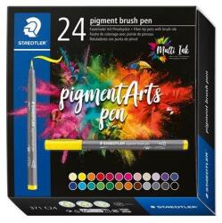 STAEDTLER Marker în formă de pensulă, set, STAEDTLER „Pigment brush 371, 24 de culori diferite, 24 buc
