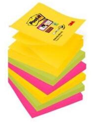 3M POSTIT Bilete autoadezive, "Z", 76x76 mm, 6x90 coli, 3M POSTIT, "Super Sticky", Rio, 540 coli