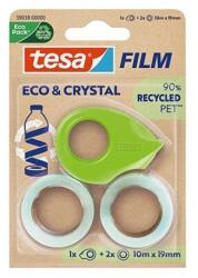 tesa Bandă adezivă cu dozator, 2 buc 19 mm x 10 m, TESA "Eco&Crystal", transparentă, 3 buc