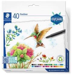 STAEDTLER Set de markeri, 0, 3 mm, STAEDTLER „Triplus 334 Design Journey, 40 de culori diferite, 40 buc