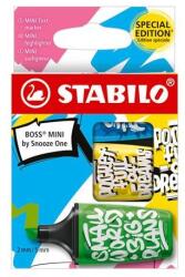 STABILO Evidențiator, set, 2-5 mm, STABILO, „Boss Mini Snooze One, 3 culori diferite, 3 buc