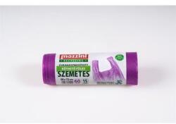 Mazzini Saci de gunoi, reciclați, cu mâner, 60 l, 15 buc, 59x72 cm, 13 , MAZZINI, violet, 15 buc
