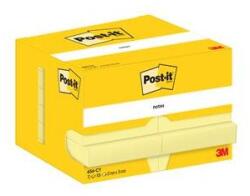 3M POSTIT Blocnotes autoadeziv, 51x76 mm, 12x100 coli, 3M POSTIT, galben, 1200 coli