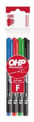 ICO Marker permanent, set, OHP, 0, 5 mm, F, ICO, 4 culori diferite, 4 buc