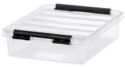 SMARTSTORE Cutie de depozitare, plastic, 1 l, mânere negre, SMARTSTORE "Classic 1", transparentă
