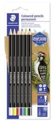 STAEDTLER Creioane colorate, formă cilindrică, pentru toate suprafețele, rezistente la apă (glasocrom), STAEDTLER "Lumocolor 108 20", 6 cu
