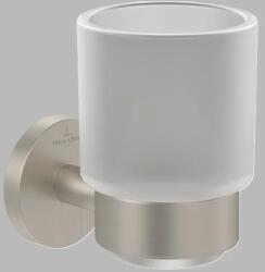 Villeroy & Boch Pahar de sticla, cu suport metalic, nichel periat (Brushed Nickel Matt), Villeroy & Boch Elements Tender TVA15101800064 TVA15101800064 (TVA15101800064)