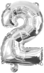 Procos Számos fólia lufi ezüst színben - 2-es szám 32cm (89799)