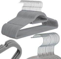 Verk Group Umerașe Catifelate pentru Haine, Gri, Antiderapante, Set 20 buc (27596_SZ) Agatator cuier