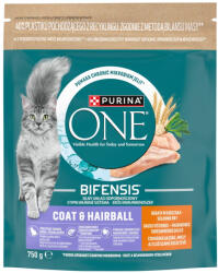 ONE Bifensis Coat & Hairball száraz macskaeledel csirke 750g
