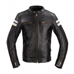 W-Tec Geaca Moto Barbati Piele W-TEC Stripe Negru/Crem (24379) - sport-mag