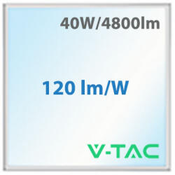 V-TAC LED panel (595 x 595 mm) 40W - hideg fehér, Backlit, CREE LED, 6 év garancia ( 241466)