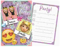  Emoji Purple Party Meghívó (ARJ008031K) - aprotalpak