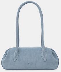 Yuzefi baguette táska női velúrbőr OYSTER SHOULDER BAG MINI - kék Univerzális méret