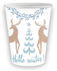  Karácsonyi Hello Winter White papír pohár 6 db-os 250 ml (MLG168938) - aprotalpak