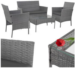 Gardlov rattan kerti bútorgarnitúra sötétszürke-szürke 26907 (5900779961739)