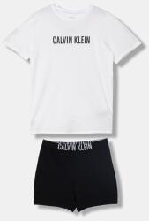 Calvin Klein Underwear kétrészes pizsama gyerek pamut elasztánnal - fehér 140-152