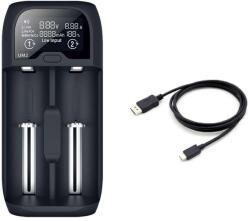 Solight DN27 kétcsatornás univerzális akkumulátortöltő, fekete