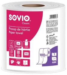 SOVIO Papírtörlő, 100% cellulóz, tekercs, 100 m, átmérő 20 cm, 2 rétegű, SOVIO