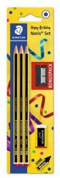 STAEDTLER Grafitceruza, HB, hatszögletű, hegyezővel és radírral, STAEDTLER "Noris", 5 db