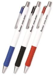 FlexOffice Golyóstoll, 0, 4 mm, nyomómechanizmussal, különböző testszínekkel, FLEXOFFICE "Senior", kék, 36 db-os