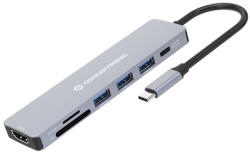 Conceptronic Notebook Dokkoló - DONN18G (USB-C to HDMI/USB-C PD/USB 3.0/SD/TF) (DONN19G)