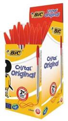BIC Golyóstoll, 0, 32 mm, kupakkal, BIC "Cristal Original", piros, 50 db