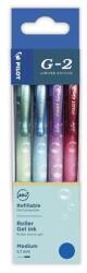 Pilot Géltoll készlet, 0, 32 mm, nyomómechanizmussal, PILOT "G-2 Bubble", kék, 4 különböző design, 4 db