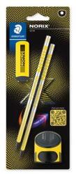 STAEDTLER Grafitceruza készlet, hegyezővel és radírral, HB keménység, STAEDTLER "Norix® 181", sárga, 4 db