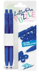 WEDO Géltoll, nyomómechanizmussal, 62 betűkarikával, 2 db, WEDO "Letter Pen Puzzle", kék, 2 db