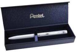 Pentel Géltoll, 0, 35 mm, csavarható, matt ezüst tolltest, PENTEL "EnerGel BL-2007" kék