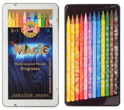 KOH-I-NOOR Színes ceruza készlet PROGRESSO Magic varázs KOH-I NOOR 8772 varázsceruza 12db-os készlet, 7, 6mm tömör pigmentbél