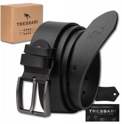 Tressari Elegáns fekete Öv Tressari férfi bőr nadrág 100% valódi bőr (Klasyczny męski pasek 125 cm jeansów TRESSARI)