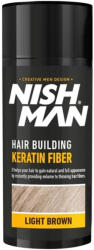 Nish Man Keratin Fiber hajdúsító és színező, világosbarna, 20g - hajvarazs