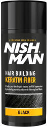 Nish Man Keratin Fiber hajdúsító és színező, fekete, 20g - hajvarazs