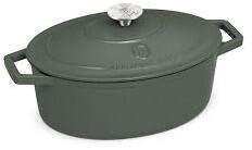 Berlinger Haus Matte Green Collection öntöttvas ovális sütőedény zománc bevonattal, fedővel, 30 cm (BH-6545)