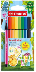 STABILO Filctoll készlet, 1 mm, STABILO "Pen 68 Mini Animal Vibes", 8 különböző szín (TST668807) - tintasziget