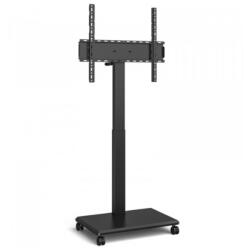 TECHLY ICA-TR101B gurulós, kézi állítású padlóállvány, Portré/Fekvő tájolás, 42-75" LCD kijelzőkhöz